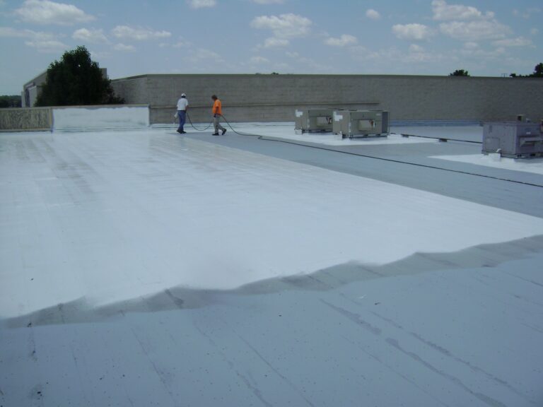 White elastomeric coating on roof -1
